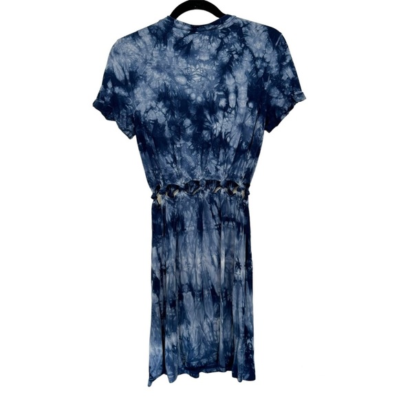 American Eagle Tie Dye Cutout Shirt Dress Blue & White - Picture 3 of 6